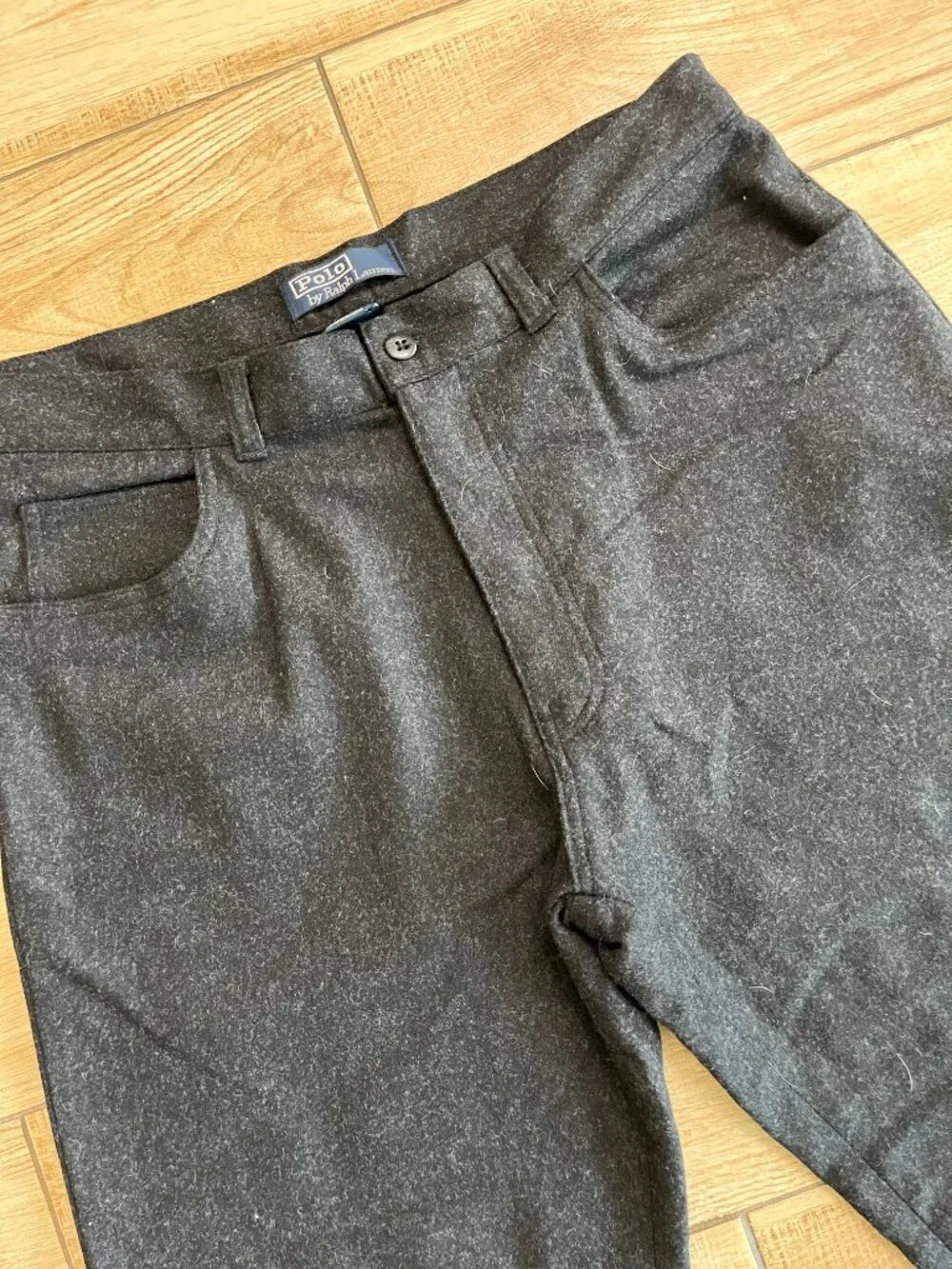 Mens NWT Polo Ralph Lauren Black Wool Blend Pants - 34x34
